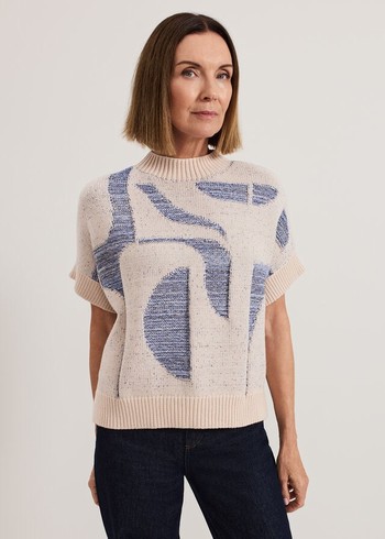 Phase Eight Sara Geo Tabard Knitwear Blue Australia | MX7854906